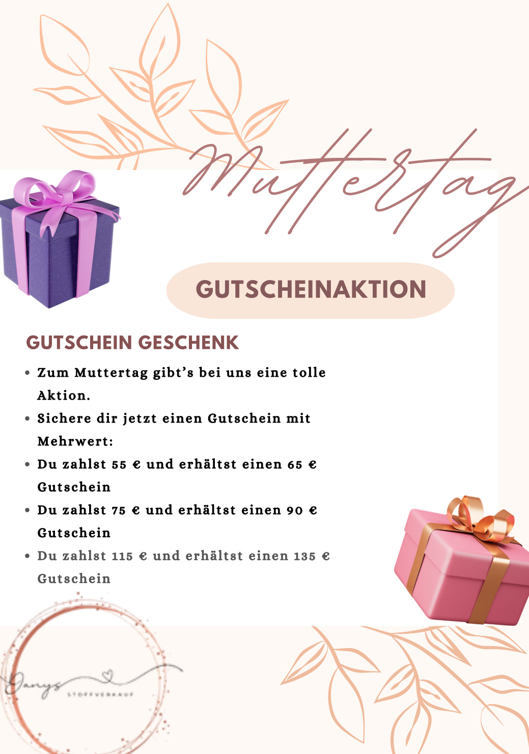 Muttertag GUTSCHEINAKTION